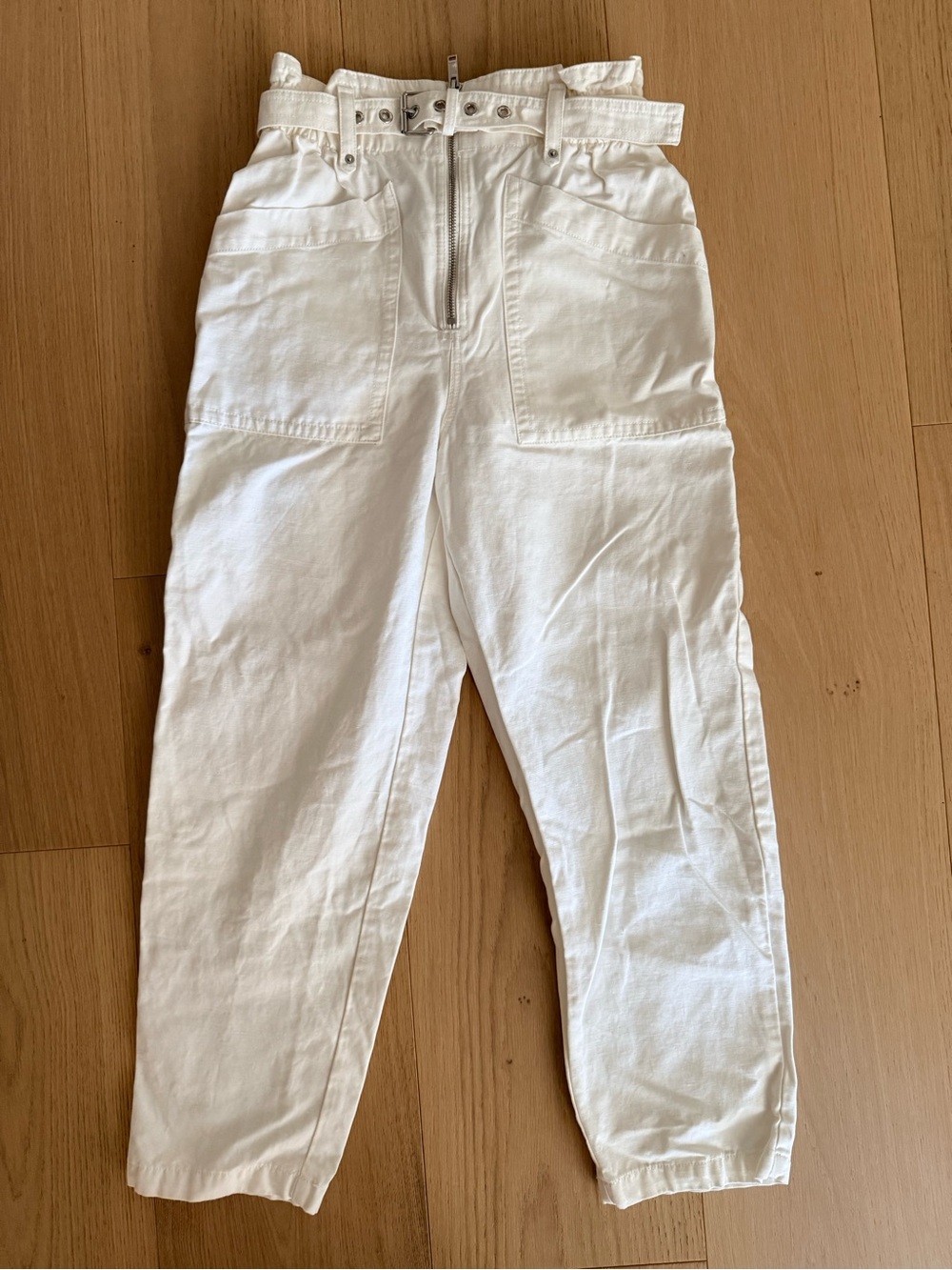 Banana Republic White High Rise Belted Pants Size 0